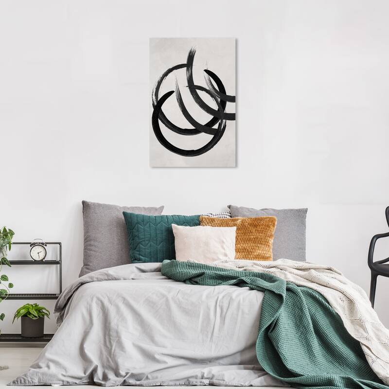 Wynwood Studio Canvas Abstract Roads to Nowhere Black and Modern & Contemporary Wall Art Canvas Print - 36 x 24
