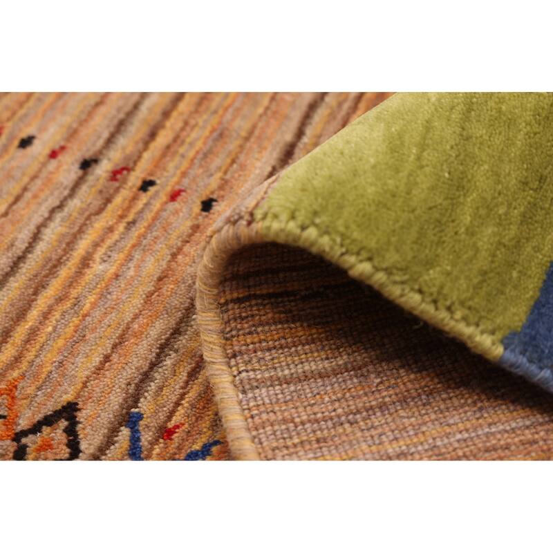 ECARPETGALLERY Hand Loomed Kashkuli Gabbeh Tan Wool Rug - 3'11 x 5'8