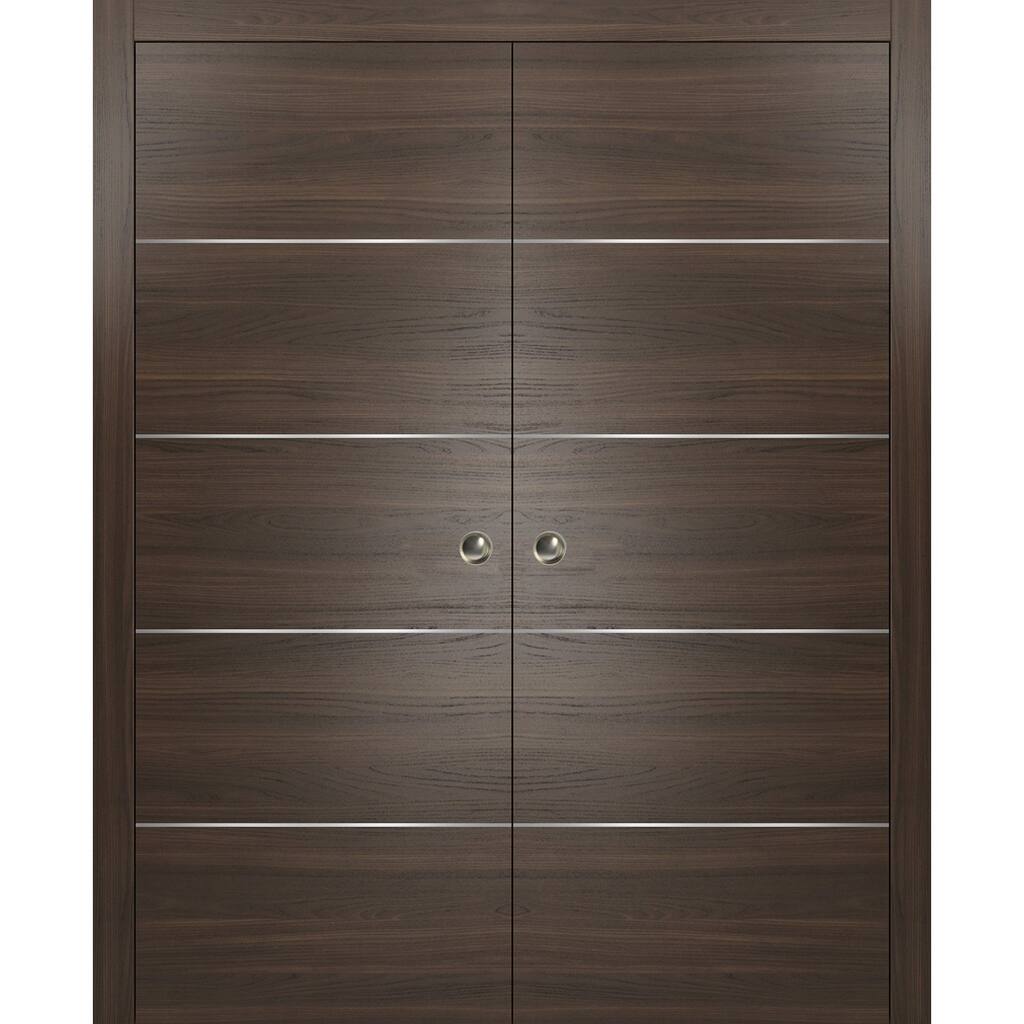 Double Pocket Sliding Brown Doors Strips / Planum 0020 Chocolate Ash