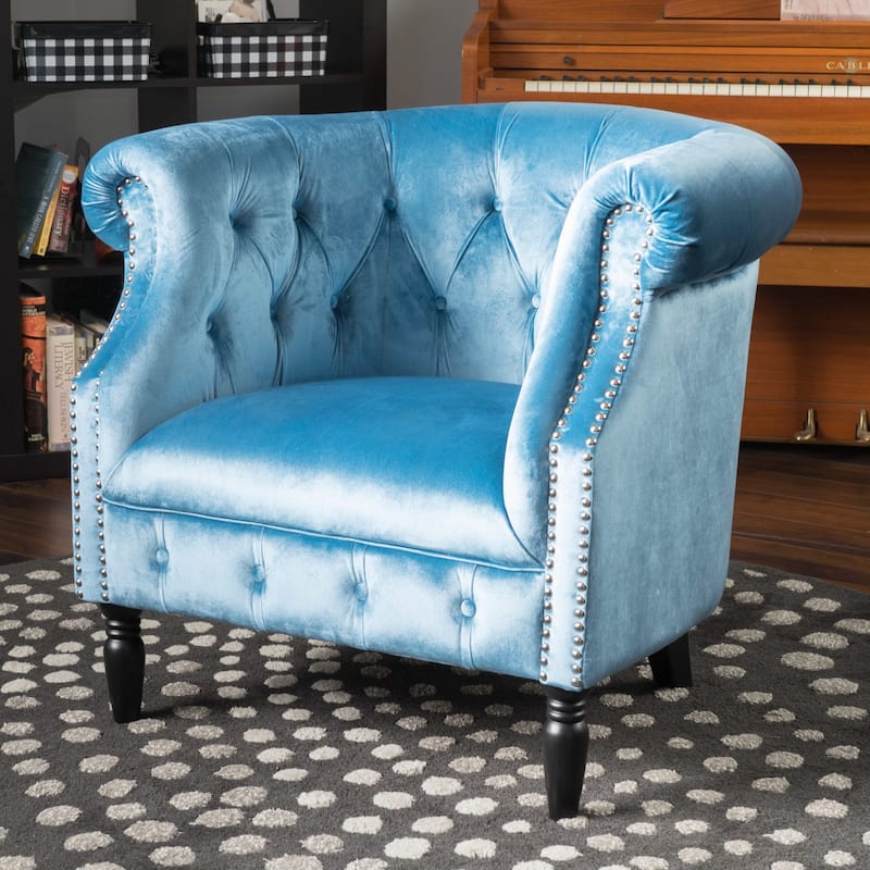 Christopher Knight Home - Akira Velvet Club Chair - Aqua