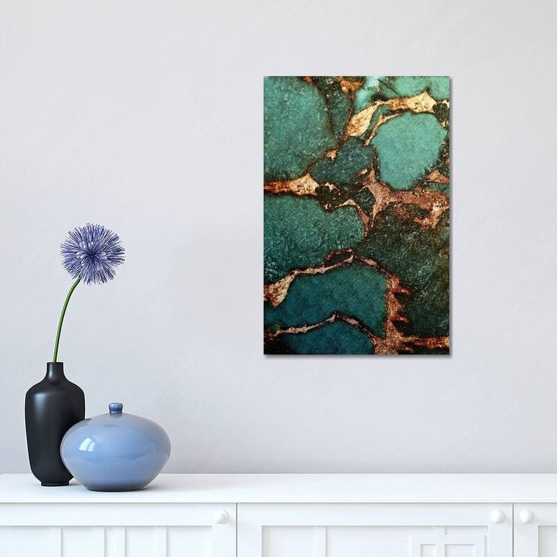 iCanvas "Gemstone And Gold - Emerald" by Monika Strigel Canvas Print - 18x12x1.5