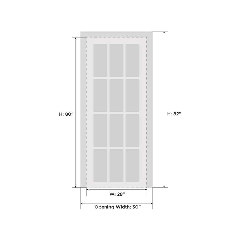 Interior Solid French Door / Mela 0733 Painted White / Single Regular Panel Frame Handle / Bathroom Bedroom Modern Doors