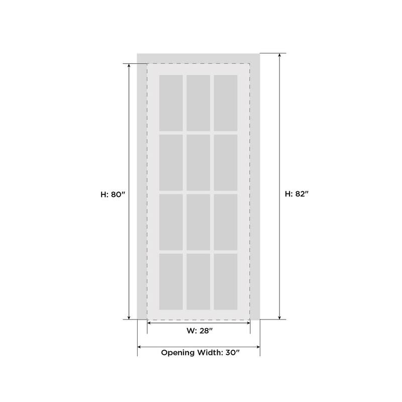 SartoDoors Veregio 7412 | Interior French Doors French Door | Solid Wood w/ Glass | Slab Only | 18x80, Antracite
