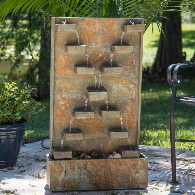 Thaumas Indoor/Outdoor Floor Fountain - Slate