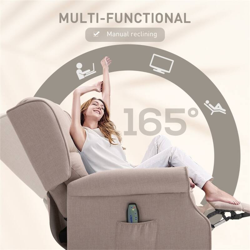 Electric Massage Recliner Chair with Lumbar Heat, Vibrating Back & Footrest