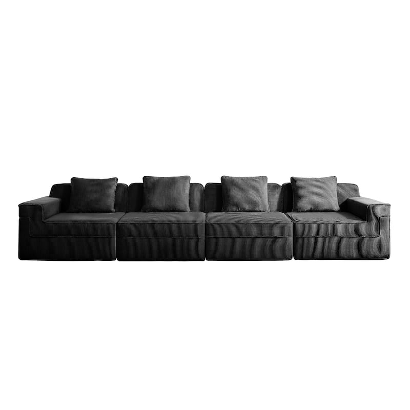 GDFStudio - Modular 4-Seater 153.5" Corduroy Boneless Cloud Sofa