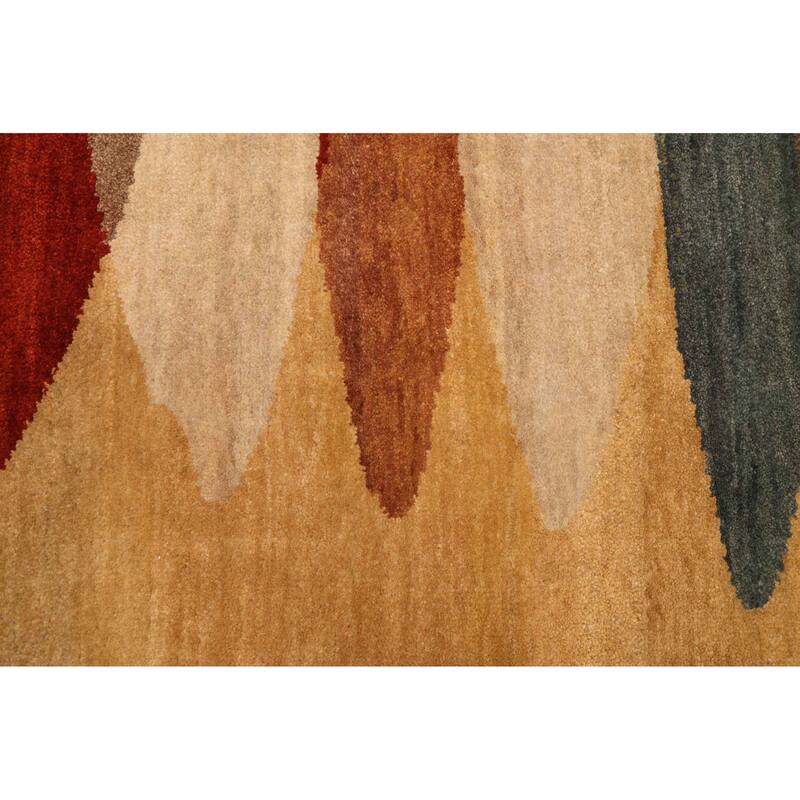 ECARPETGALLERY Hand-knotted Peshawar Ziegler Gold Wool Rug - 5'0 x 7'0