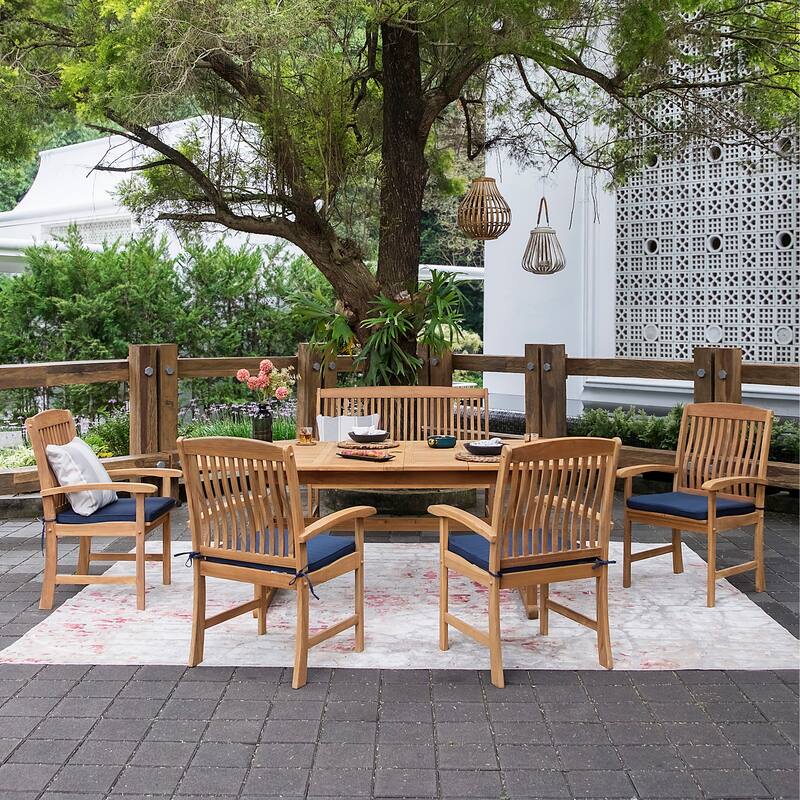 Cambridge Casual Leon 6-Piece Teak Patio Extendable Dining Set