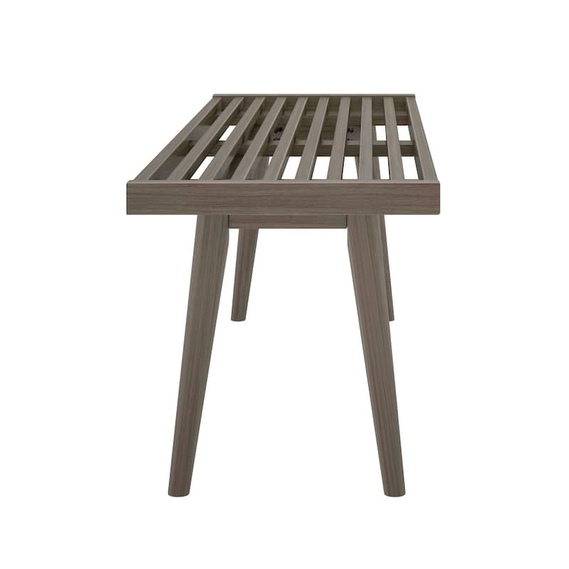 Plank and Beam Mid Century Double Wood Entryway Bench