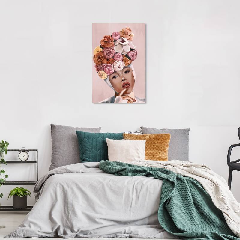 Wynwood Studio Canvas Floral and Botanical Thoughts Full of Flowers Pink and Modern & Contemporary Wall Art Canvas Print - 36 x 24