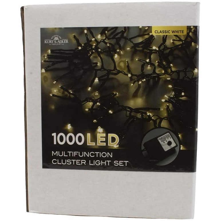 Kurt Adler 3000-Light 98-Foot Cluster Garland with Classic White LED Lights