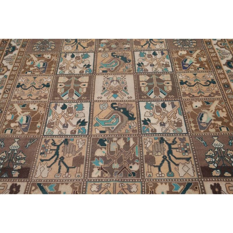 Garden Design Bakhtiari Vintage Persian Area Rug Handmade Wool Carpet - 6'6" x 9'9"