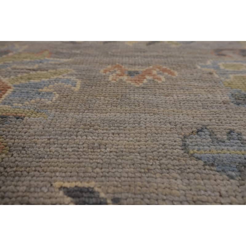 Oushak Turkish Area Rug Handmade Vegetable Dye Grey Wool Carpet - 8'0"x 10'1"