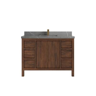 Willow Collections 48 in. W x 22 in. D Elizabeth Solid Teak Single Sink Bathroom Vanity with Countertop