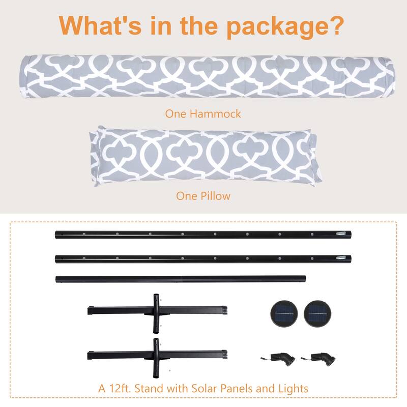 12 ft. Hammock with Stand - 149.6*55.1*45.3