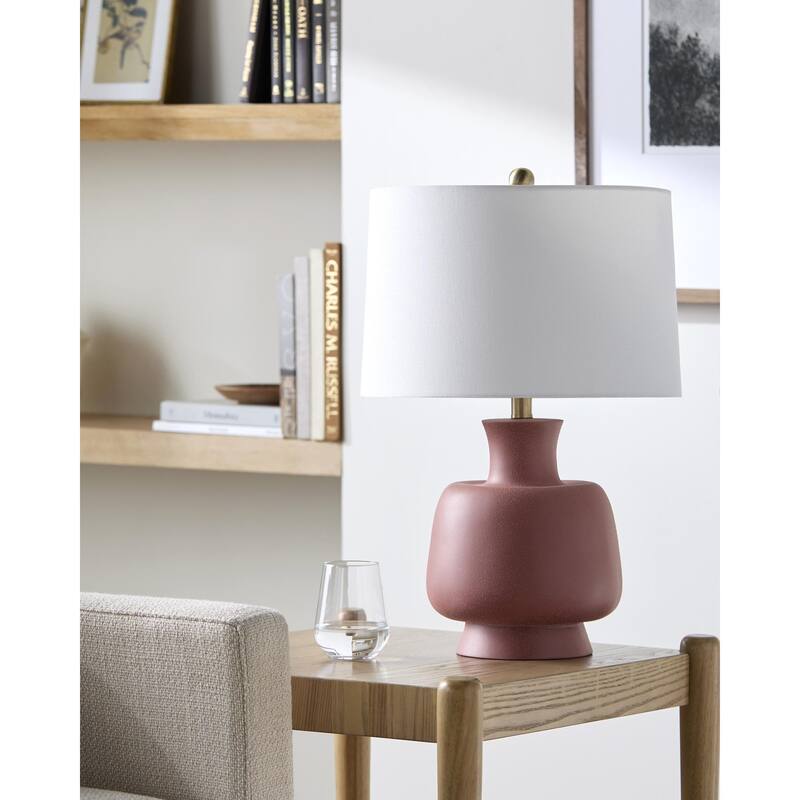 Livabliss Belton Traditional Accent Table Lamp - 22"H x 15"W x 15"D - Red