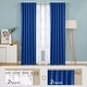 preview thumbnail 51 of 65, Deconovo Mix & Match Blackout and Bronze Print White Sheer 4 Piece Curtain Panel Set 52x72 Inch - Royal Blue