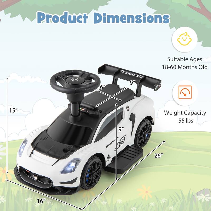 Gymax Electric Kids Ride on Push Car Maserati Licensed Foot to Floor