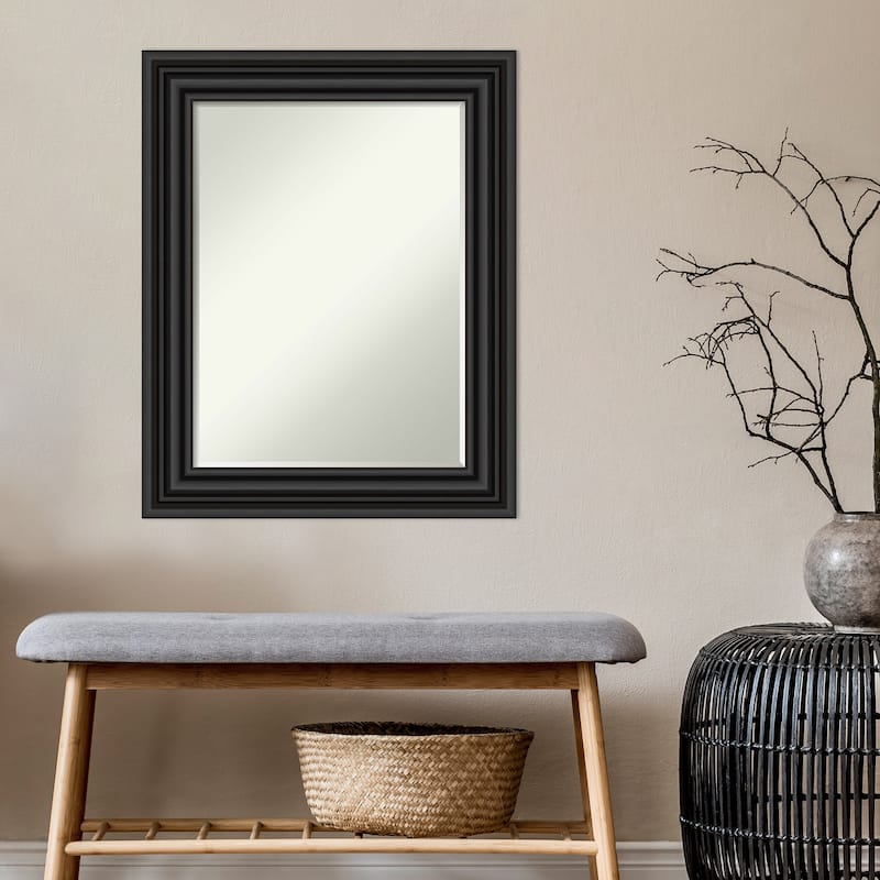 Petite Bevel Bathroom Wall Mirror - Colonial Black Frame - Colonial Black - 24 x 30 in