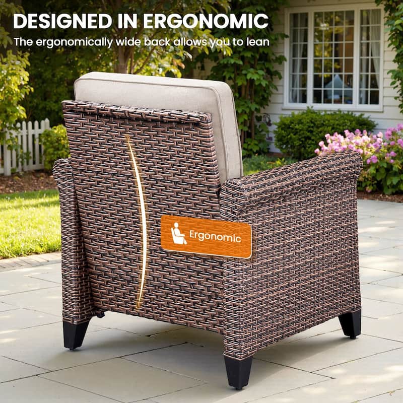 Pocassy Outdoor Sofa Swivel Chairs Patio Chair Funiture Set