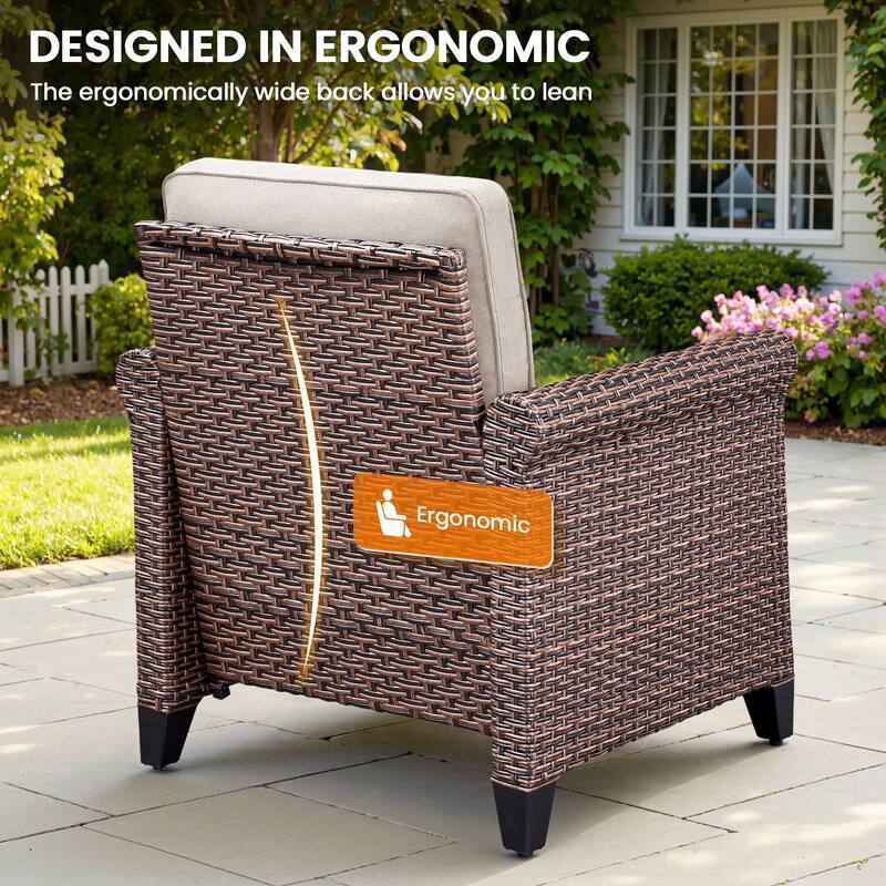Pocassy Outdoor Sofa with Patio Chairs Funiture Set