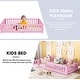 preview thumbnail 21 of 106, Twin/Full/Queen Size Floor Bed with Safety Guardrails for Kids, Wood Montessori Bedframe w/ Door, Children's Noiseless Beds