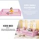 preview thumbnail 3 of 7, Twin Size Floor Bed with Safety Guardrails and Door for Kids