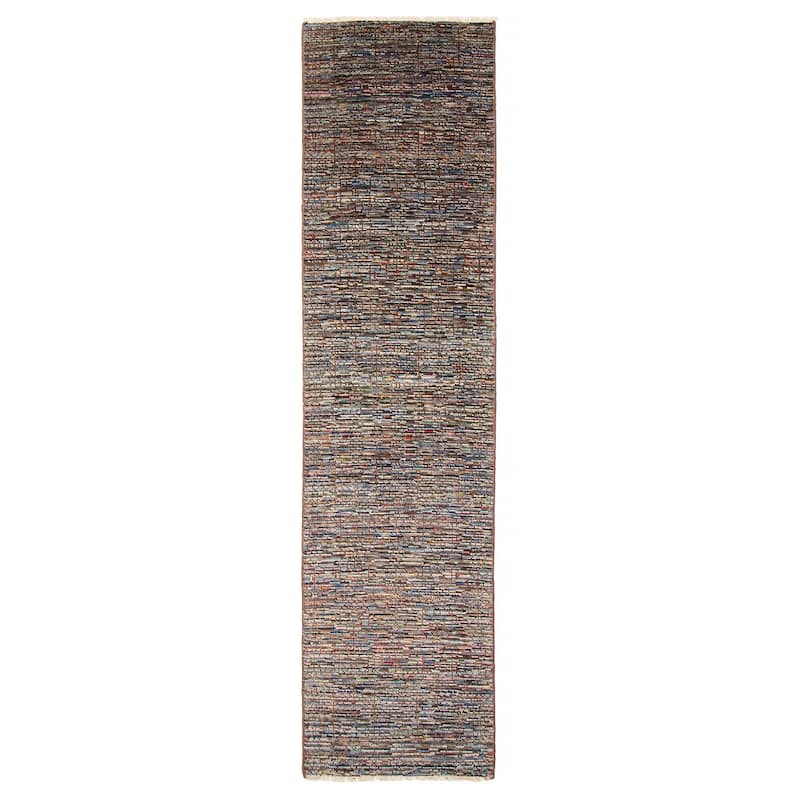 ECARPETGALLERY Hand-knotted Silk Shadow Multi Color Silk, Wool Rug - 2' 4" x 9' 10" - Multi Color - 2' 4" x 9' 10"
