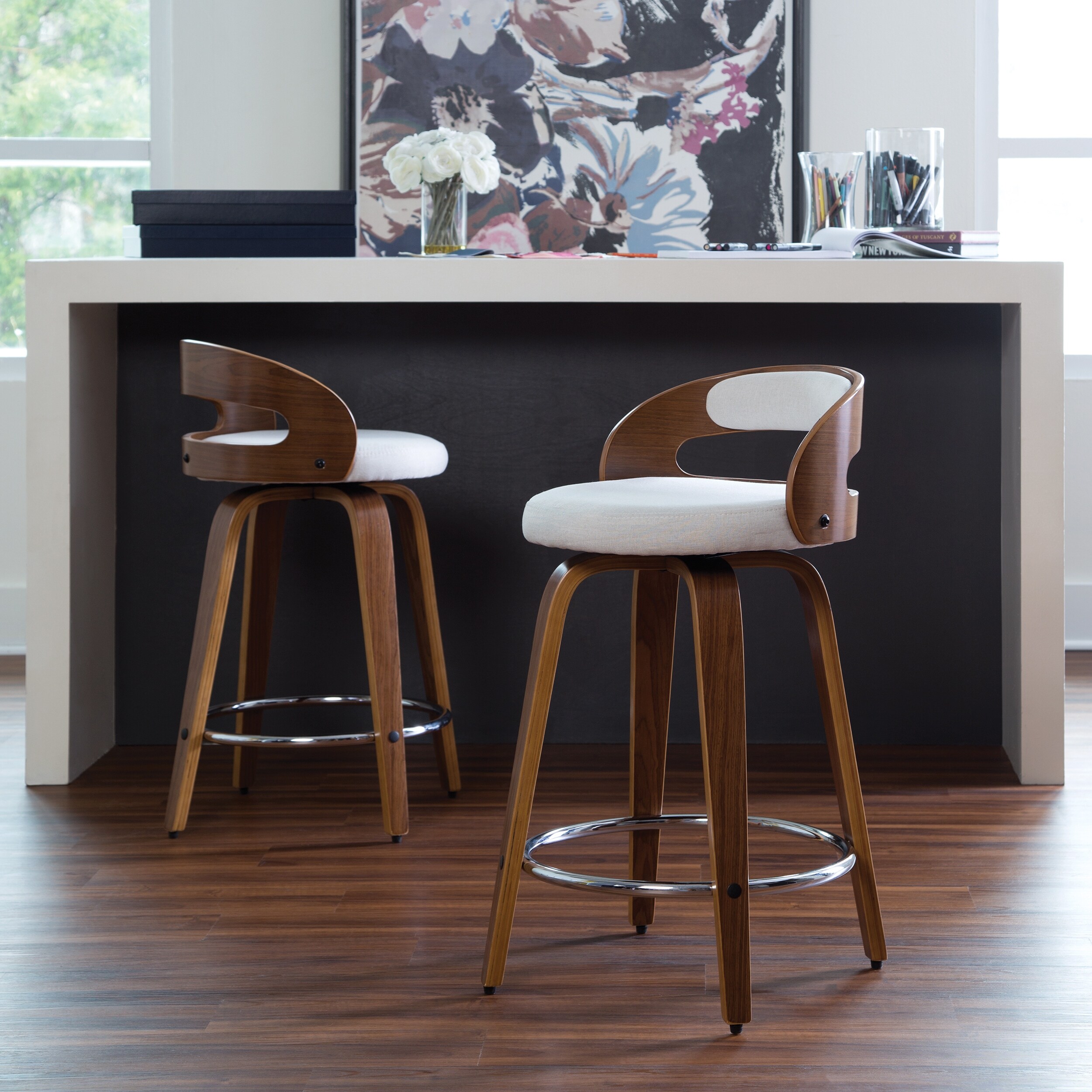 Carson carrington uggelhult bentwood frame swivel shop seat stool
