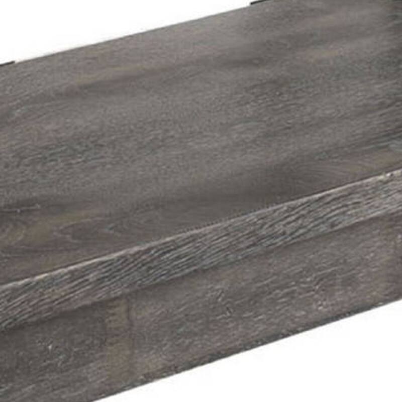 Transitional Style Wood Bench with Turned Legs, Gray