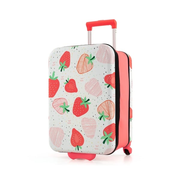 slide 2 of 22, 20 Inch Kids Rolling Luggage Foldable Hardshell Carry-on Suitcase on Wheels - 14" x 9" x 20" (L x W x H) Pink