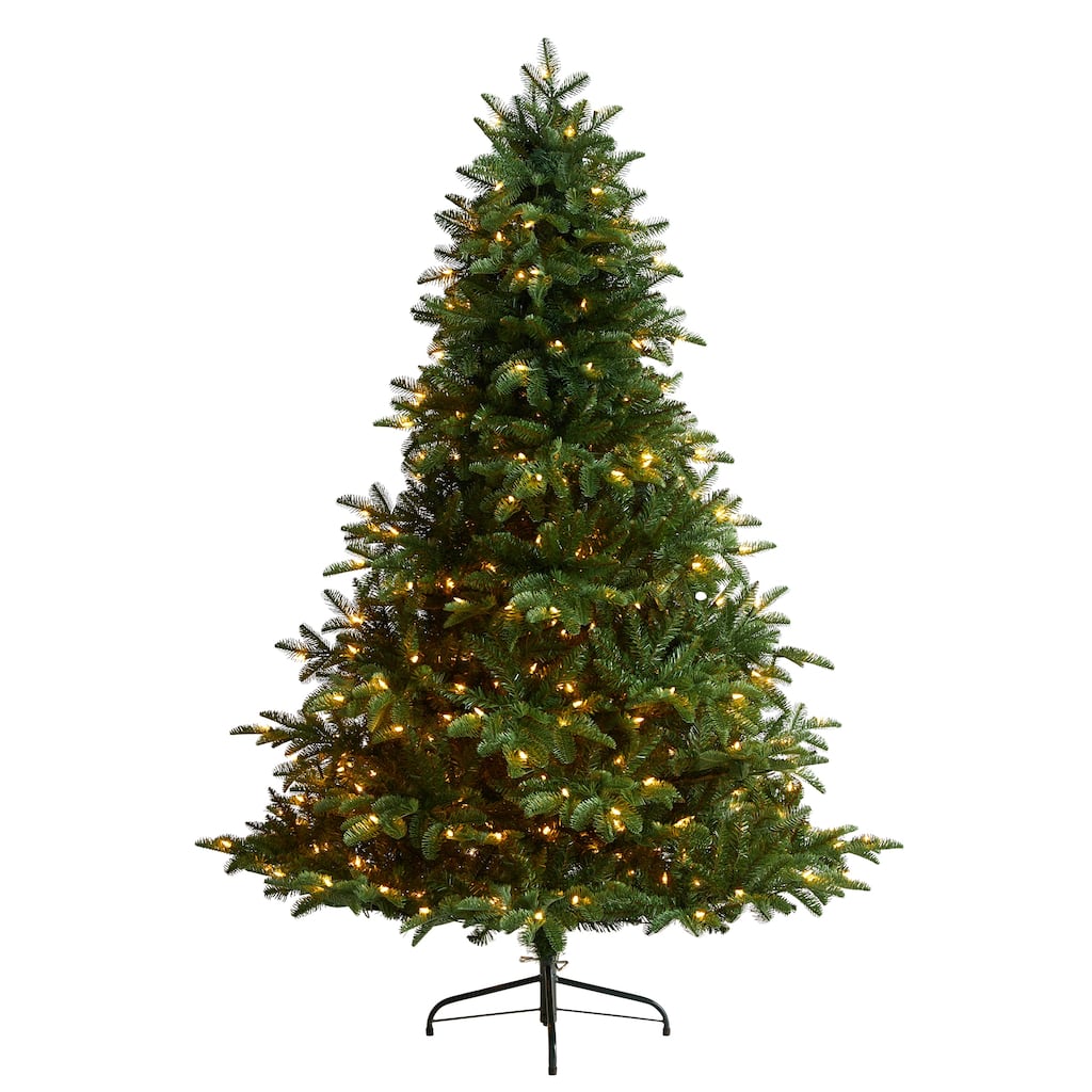 6’ Pre-Lit South Carolina Spruce Artificial Christmas Tree, Warm White LED Lights - 6 Foot
