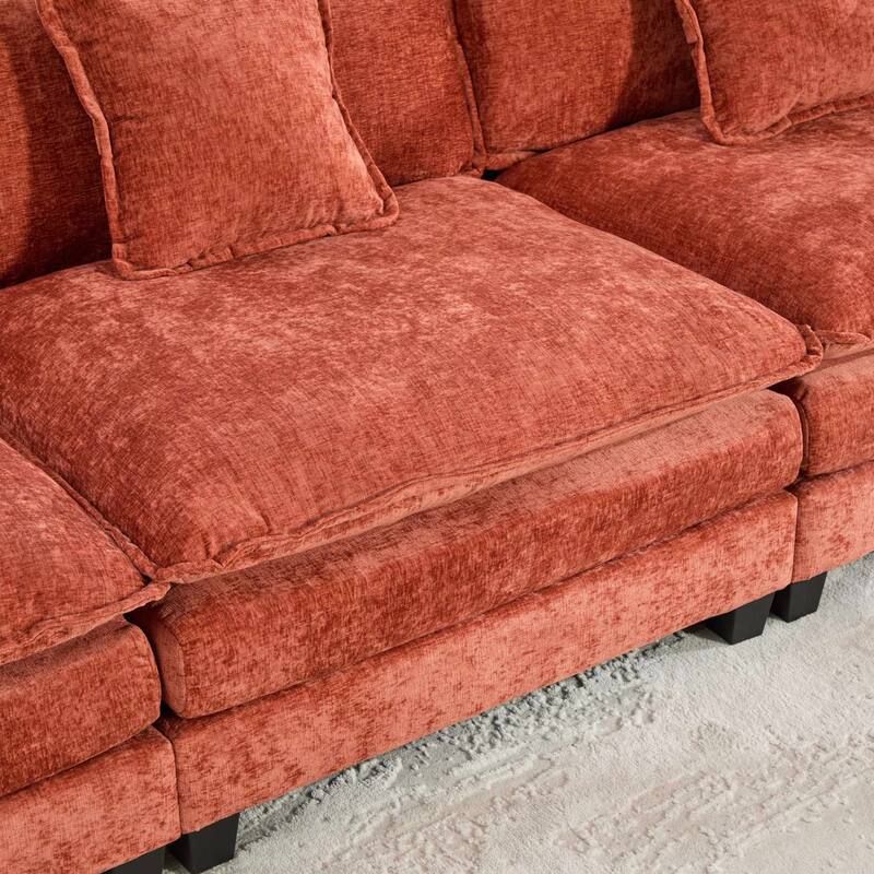 Cloud Sofa two Seats (Armrests are not included), Modern Sectional Couch, Comfy Double Layer Upholstered Seat Cushion