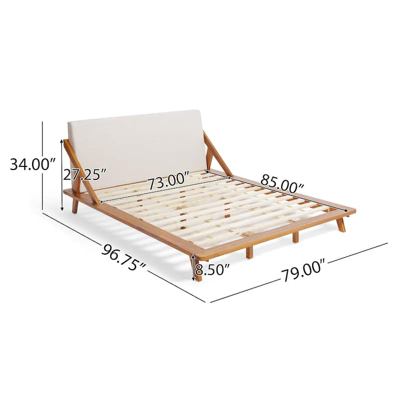 Christopher Knight Home - Breonca Modern Upholstered Platform Bed with Padded Headboard