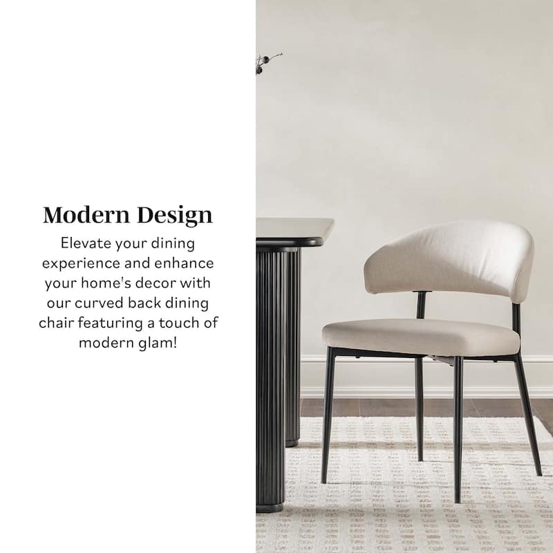 Middlebrook Designs Curved Back Upholstered Dining Chair (Set of 2)