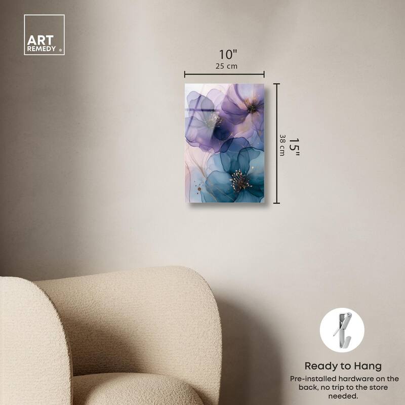 Gilded Cyanescence II Acrylic by Art Remedy, Ready to Hang
