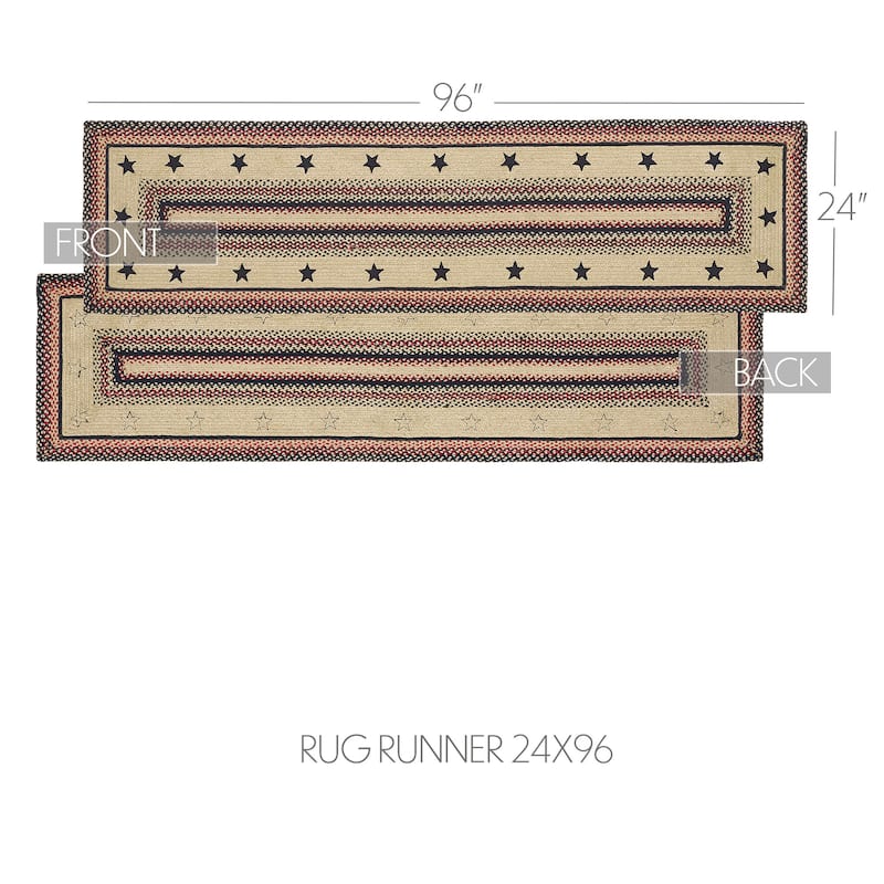 Colonial Star Jute Rug/Runner Rect w/ Pad 24x96 - 3'6"