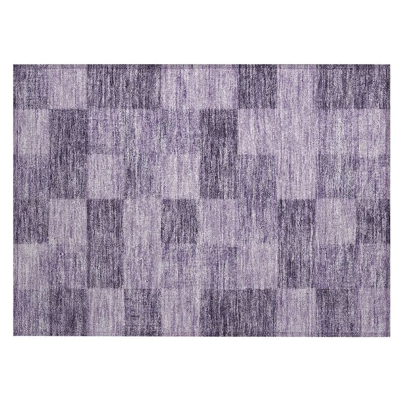 Machine Washable Indoor/ Outdoor Checker Chantille Rug