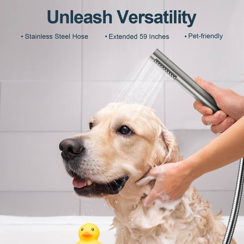 GRANDJOY 10" Wall-Mounted Shower Head System and Handheld Shower with Sliding Bar