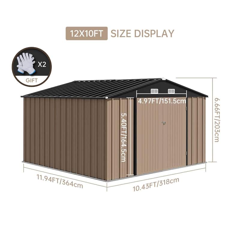 Outdoor Storage Shed, Garbage Can, Steel Utility with Lockable Door Design for Tool,Garden,Bike