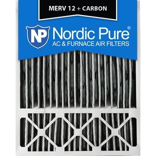 Nordic Pure Filtri Aria Pieghettati Con Carbone Attivo – 2 Pezzi – 50,8x63,5x10,2 Cm – MERV 12