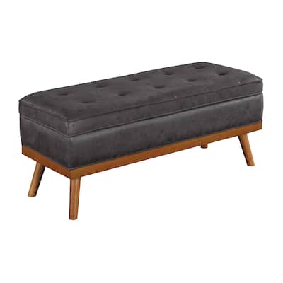 OS Home and Office Furniture Model Katheryn Storage Bench - Charcoal