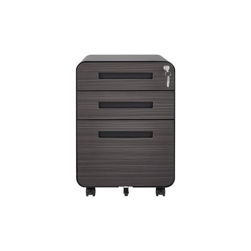 3 Drawer Mobile File Cabinet Under Desk Office,Simple Style Versatile Storage Cabinet for Legal/Letter/A4 Files - Black