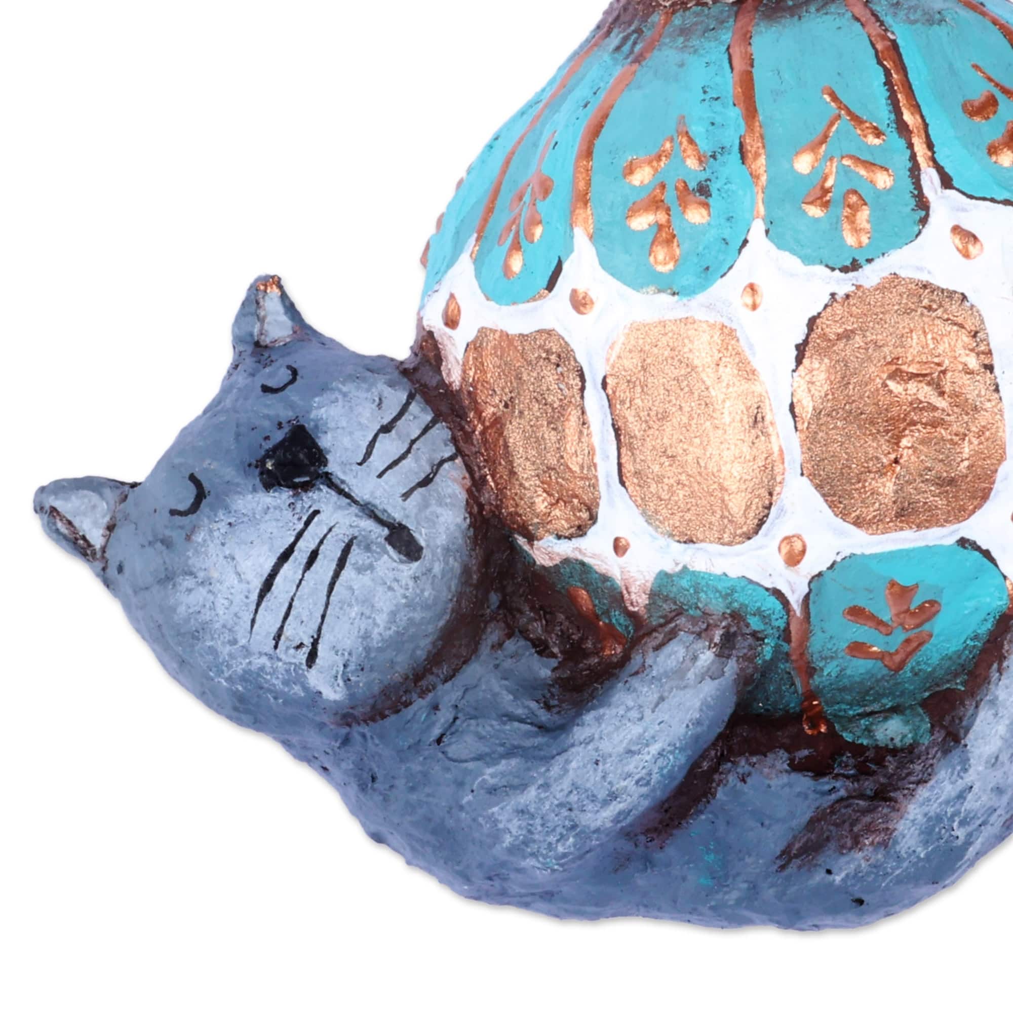 Novica Handmade Feline Sphere Papier Mache Ornament Bed Bath & Beyond