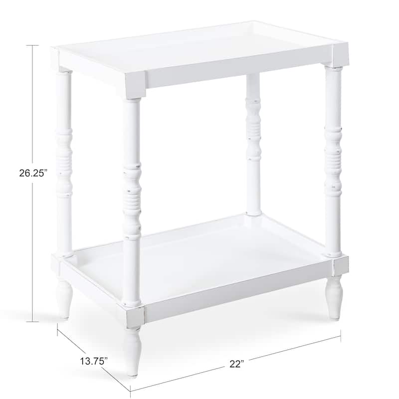 Kate and Laurel Bellport Wood Side Table with Shelf