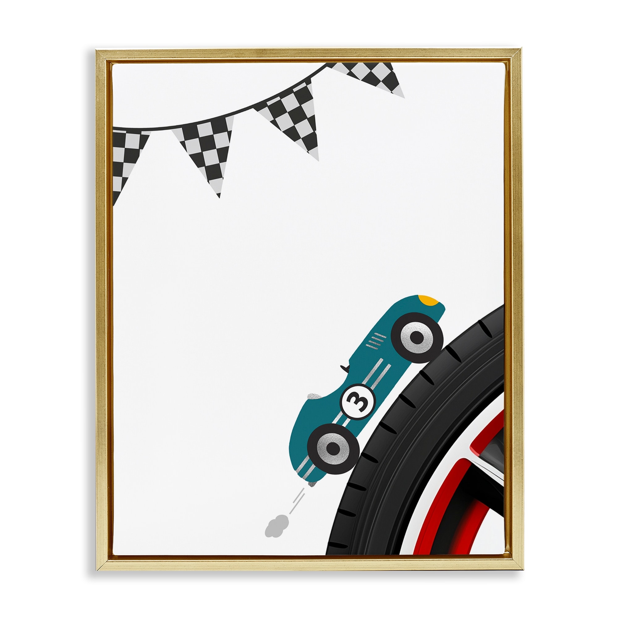 Stupell Fast Lane Racecar Framed Floater Canvas Wall Art Design By Christine Simpson Art