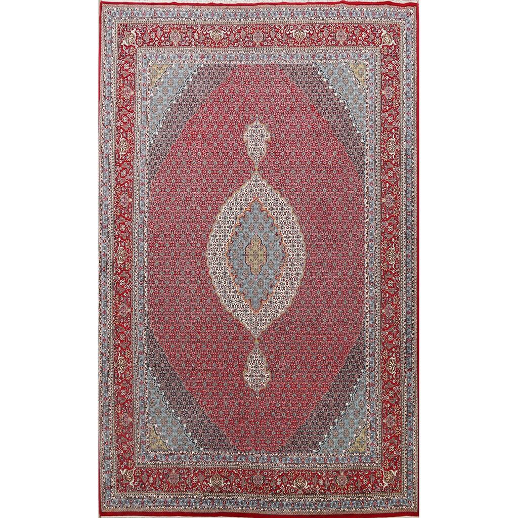 Geometric Traditional Tabriz Oriental Area Rug Living Room Carpet - 9'9" x 13'2"
