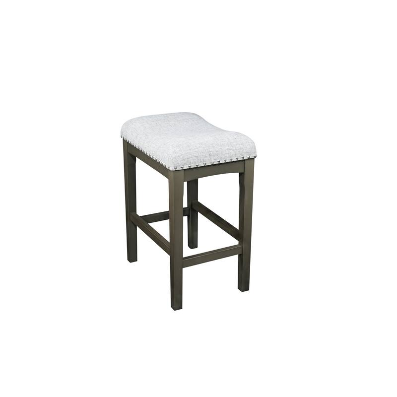 Azalea Park Counter Height Upholstered Wood Saddle Stool - 17.95 W x 12.2 D x 24 H"