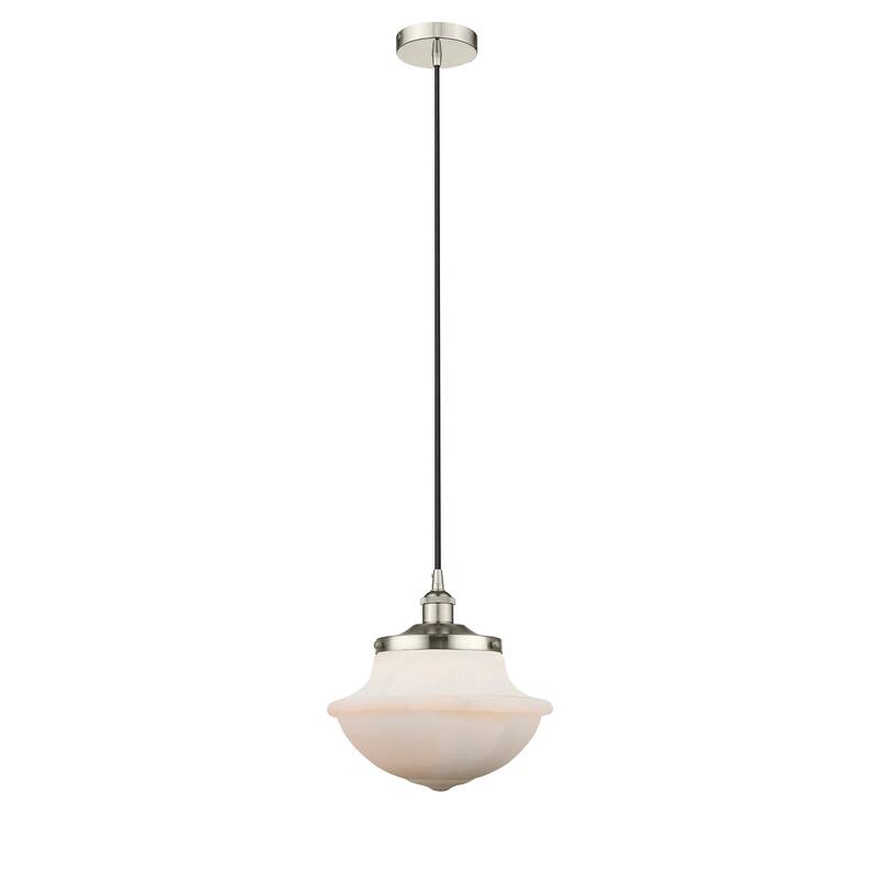 Innovations Lighting Oxford - 1 Light 12" Cord Hung Mini Pendant - Polished Nickel/Matte White