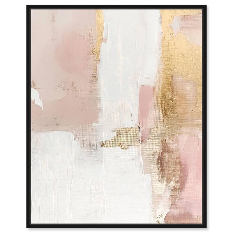 Blush Gold Shimmer I Canvas by Art Remedy - 36" x 45" - Black